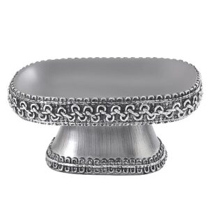 Avanti Linens Braided Medallion Silver and Grey Resin Soap Dish