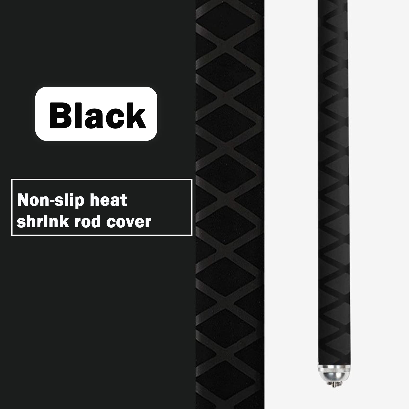 Aventik X-Tube Heat Shrink Wrap Tubing for Fishing Rod Grips with Non Slip Waterproof and Insulation 40 Inch Lengths Durable(Black-30mm)