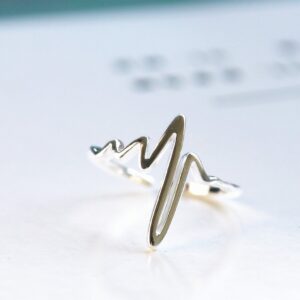 Helen de Lete Innovative Heart Beat Sterling Silver Open Ring