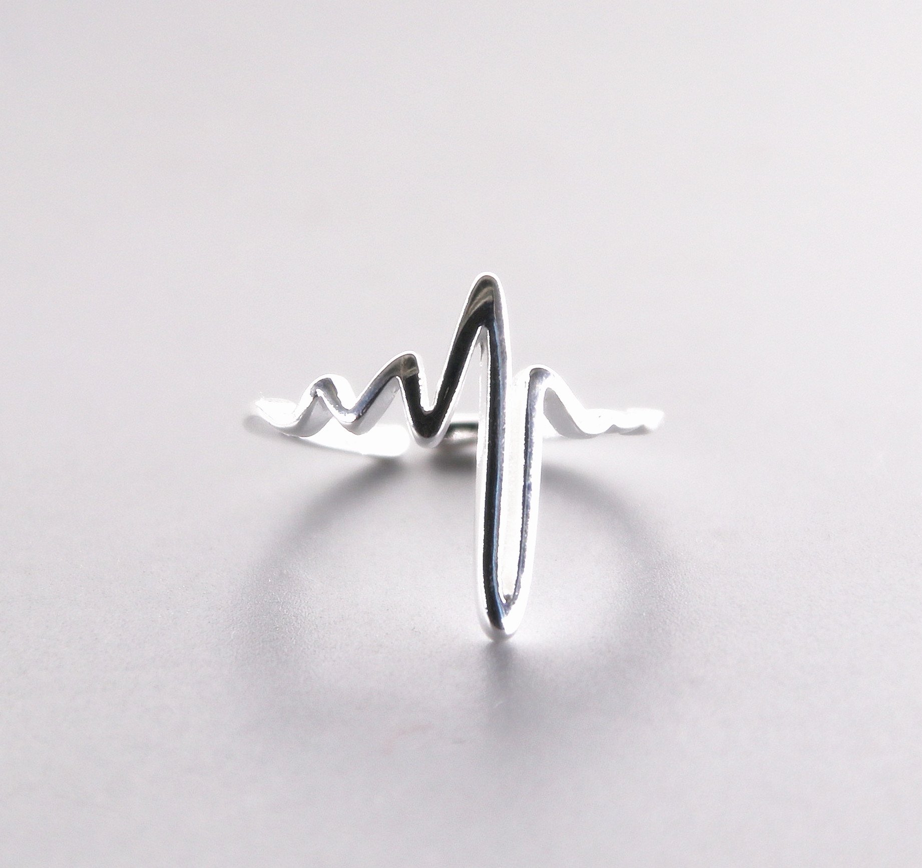 Helen de Lete Innovative Heart Beat Sterling Silver Open Ring