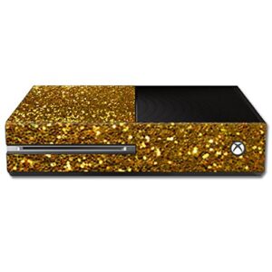 mightyskins skin compatible with microsoft xbox one console case wrap cover sticker skins gold glitter