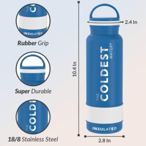 Coldest Insulated Water Bottle with Handle Lid | Leak Proof, Insulated Modern Stainless Steel, Triple Walled, Sport Thermos Bottles, Metal Flask | 21oz