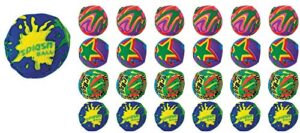 multicolor premium foam splash balls - 2" (pack of 24) - assorted design balls - perfect for pool, beach, and luau parties