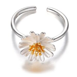 helen de lete lovely daisy sterling silver open ring