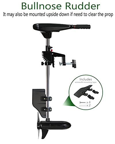 Bullnose Rudder clamp on boat rudder fits a 1.125" transom trolling motor shaft. Commonly used for, inflatable Pontoon, Pelican Bass Raider 10E, fishing Kayak, Canoe, Jon boat, etc. USA Manufactured