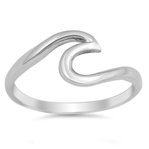 oxford diamond co wave design .925 sterling silver ring size 9