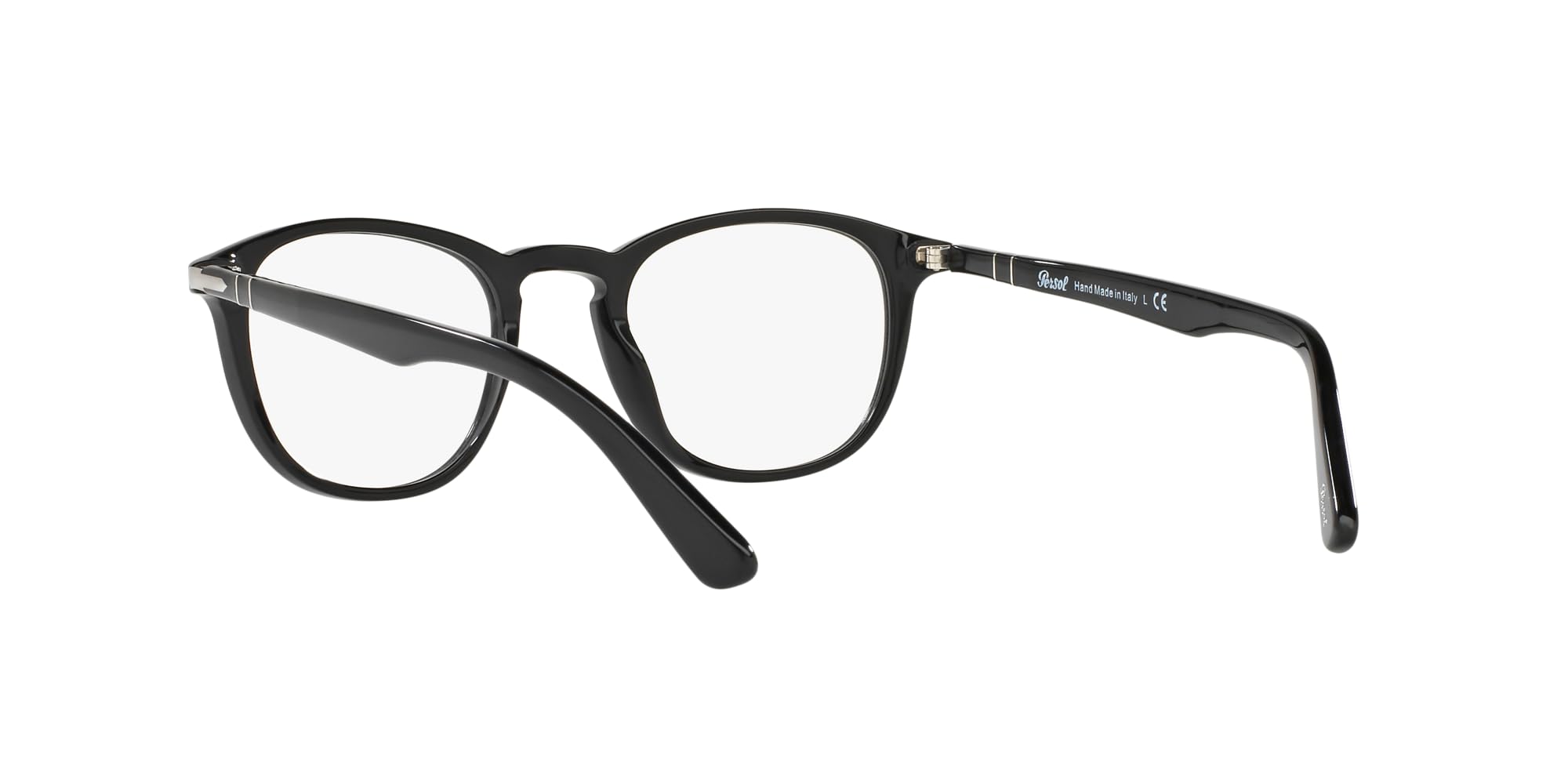 Persol PO3143V Rectangular Prescription Eyewear Frames, Black/Demo Lens, 49 mm