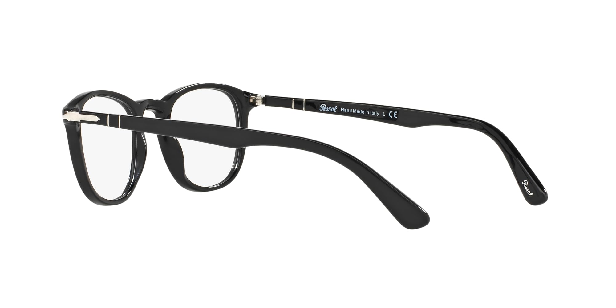 Persol PO3143V Rectangular Prescription Eyewear Frames, Black/Demo Lens, 49 mm