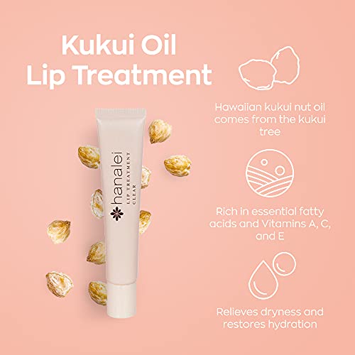 Hanalei - Cruelty-Free Treatment for Chapped Lips - Extreme Dry Lip Moisturizer - Overnight Lip Balm for Cracked Lips - Made with Kukui Oil, Shea Butter, Grapeseed Oil - Clear Formula -Full Size(15g)