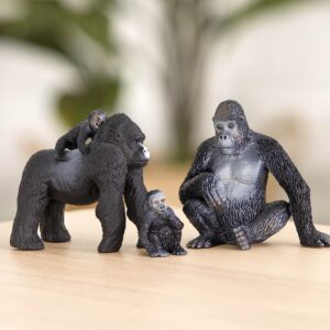 Terra by Battat – 4 Pcs Gorilla Toys Family Set – Realistic Gorilla Figurines – Zoo Animal Toys for Kids and Toddlers 3+ – Plastic Jungle Animals