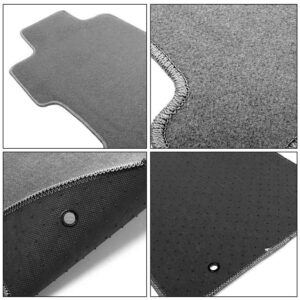 Floor Mats Compatible with 2006-2011 Honda Civic, Gray/Grey Nylon Carpet Front & Rear 3PC Full Set, by IKON MOTORSPORTS, 2007 2008 2009 2010