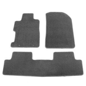 Floor Mats Compatible with 2006-2011 Honda Civic, Gray/Grey Nylon Carpet Front & Rear 3PC Full Set, by IKON MOTORSPORTS, 2007 2008 2009 2010