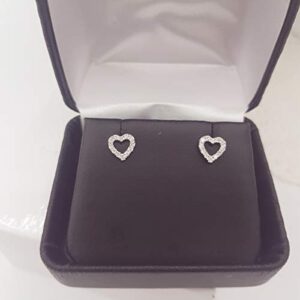 Dazzlingrock Collection 0.25 Carat (ctw) 10K White Diamond Ladies Heart Shape Fashion Stud Earrings 1/4 CT, White Gold