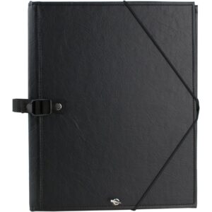 Pro Tec FSA1E Deluxe Choral Folder with Elastic String Dividers & Adjustable Hand Strap, Black