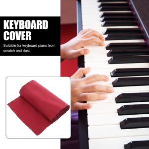 ULTNICE Piano Keyboard Anti-Dust Cover Key Cover Cloth for Piano Cleaning Care Burgundy