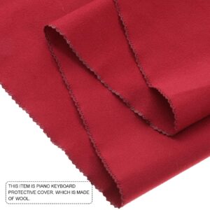 ULTNICE Piano Keyboard Anti-Dust Cover Key Cover Cloth for Piano Cleaning Care Burgundy