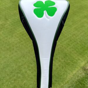 JP Lann Golf’s Lucky Irish Four Leaf Clover Celtic Shamrock Headcover for Drivers – Easy on-off Magnetic Closure - Premium Leather – Fits 460cc Drivers