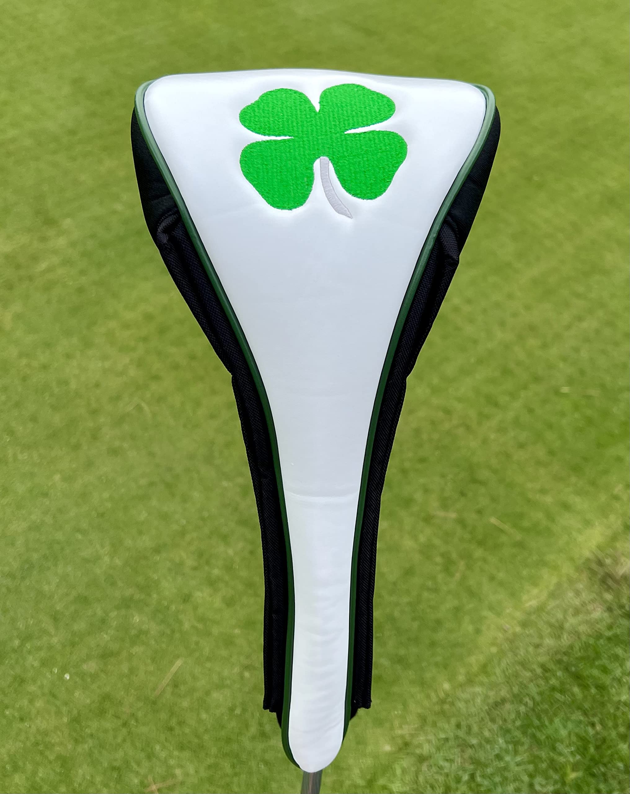 JP Lann Golf’s Lucky Irish Four Leaf Clover Celtic Shamrock Headcover for Drivers – Easy on-off Magnetic Closure - Premium Leather – Fits 460cc Drivers