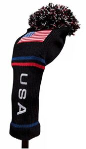 usa flag pom pom head cover available in driver, fairway/hybrid or putter size (each sold separately) (fairway/hybrid)