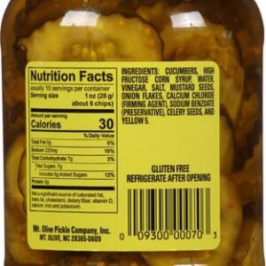 Mt. Olive Bread & Butter Chips Old Fashioned Sweet Fresh Pack Pickles Jar, 16 oz