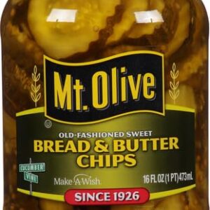 Mt. Olive Bread & Butter Chips Old Fashioned Sweet Fresh Pack Pickles Jar, 16 oz