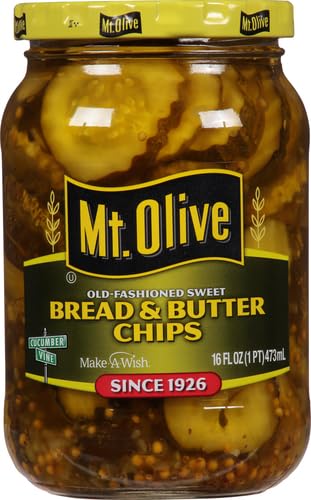 Mt. Olive Bread & Butter Chips Old Fashioned Sweet Fresh Pack Pickles Jar, 16 oz