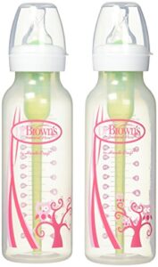 dr. brown's 8 oz sn pink deco bottles & pacifier gift set