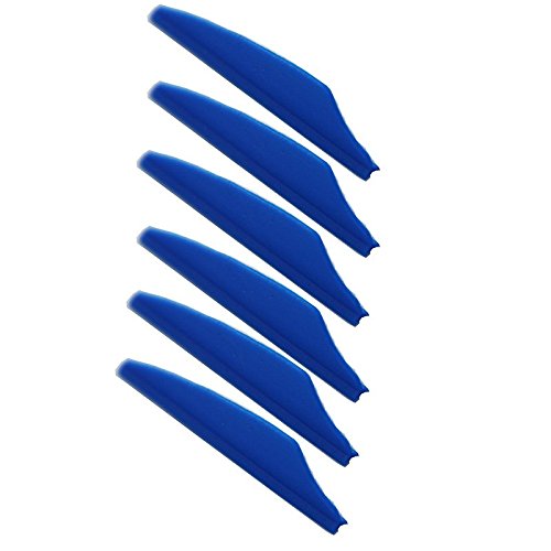 UP100 100pcs 2" Shield Plastic Blue Arrow TPU Fletching Vane Archery Bow for Hunting