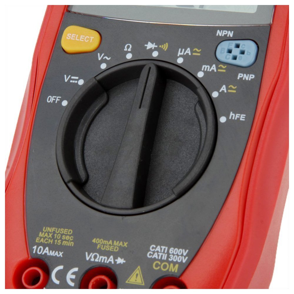 UT33A Digital Multimeter - UNI-T UT33A Handheld LCD Digital Multimeter Auto Range AC/DC Voltage DC Current Resistance Tester red+black