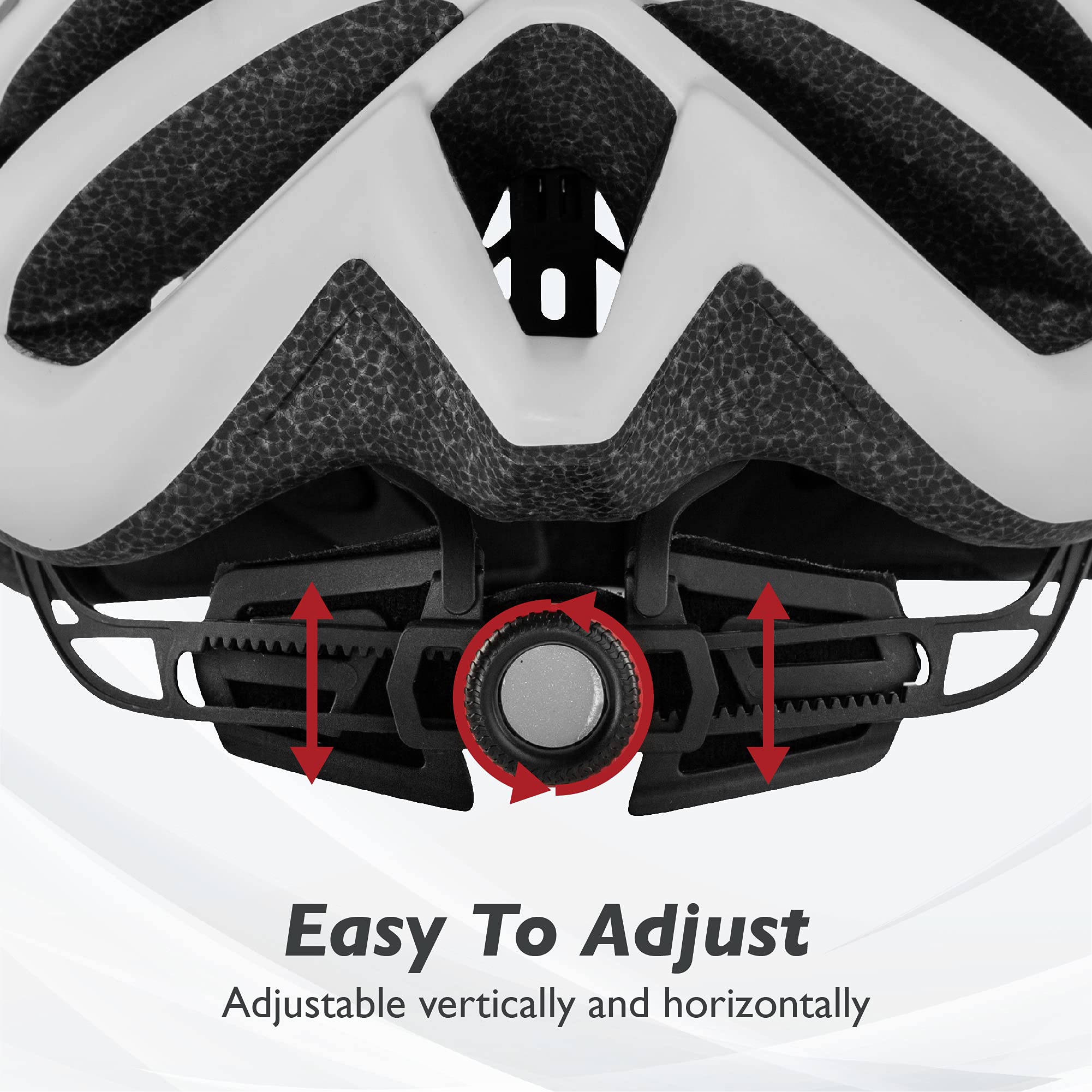 TeamObsidian Airflow Adult Bike Helmet - Lightweight Helmets for Adults with Reinforcing Skeleton - Comfortable and Breathable Cycling Mountain Bike Helmet - White M/L