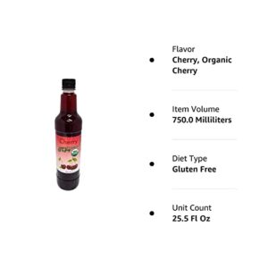 Joe’s Syrup Organic Flavored Syrup, Organic Cherry, 750 ml