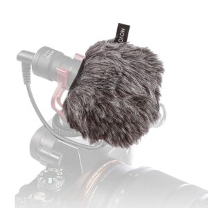 Movo WS-G9 Furry Outdoor Microphone Windscreen Muff for Portable Digital Recorders up to 3" X 1.5" (W x D) - Fits the Zoom H4n, H4n PRO, H5, H6, Tascam DR-40, DR-05, DR-07 and More (Dark Gray)