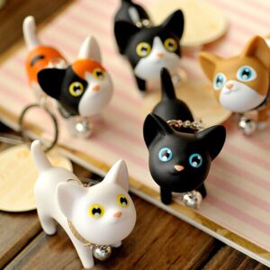 JOYJULY Cat Key Chain Kitten Keyrings for Car Key Chain Kawaii Adorable Bag Pendant,Gift Idea for Girls, Women and Men