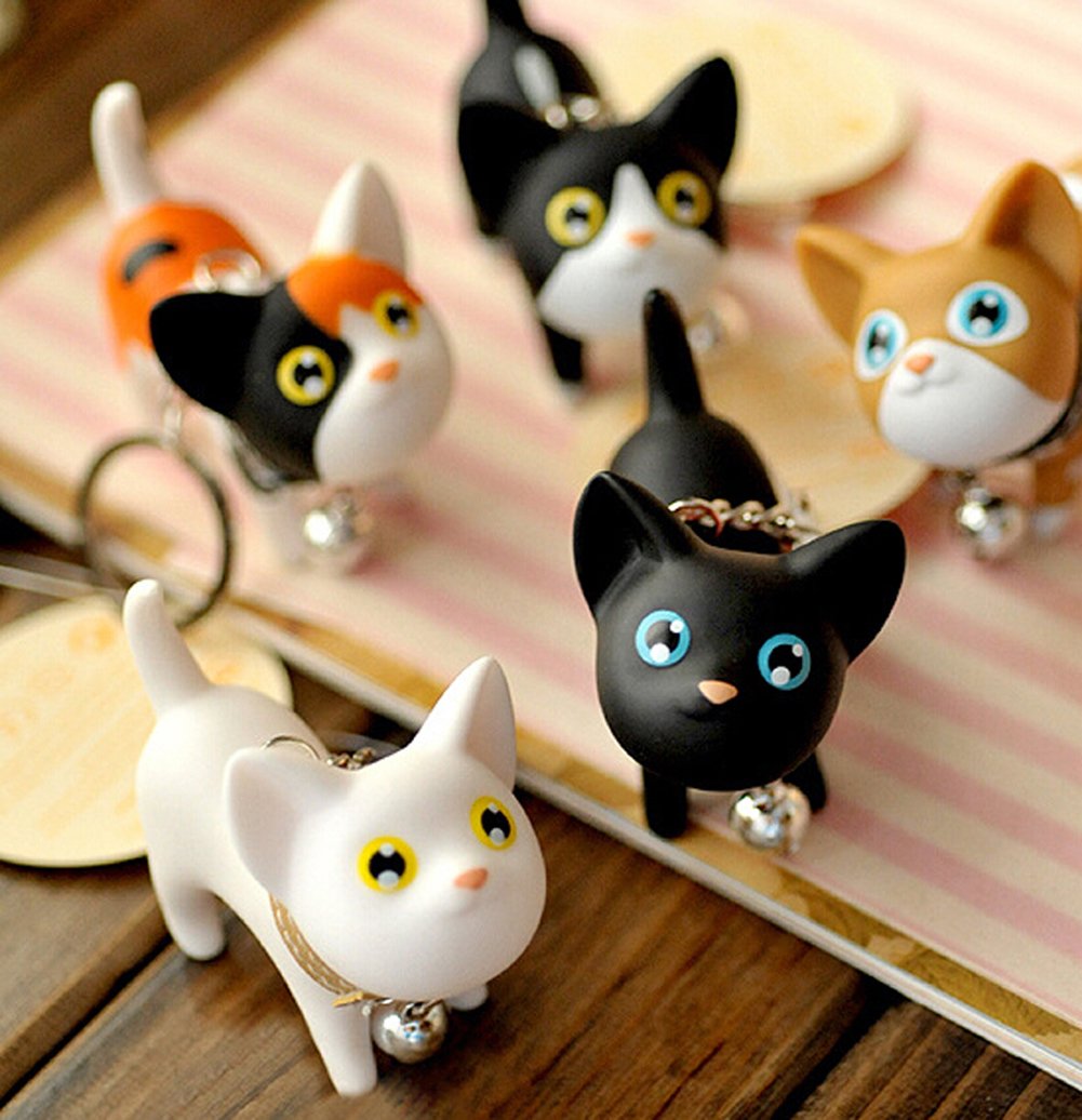 JOYJULY Cat Key Chain Kitten Keyrings for Car Key Chain Kawaii Adorable Bag Pendant,Gift Idea for Girls, Women and Men