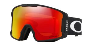 oakley oo7070-02 men's line miner snow goggles, matte black, prizm torch iridium, large