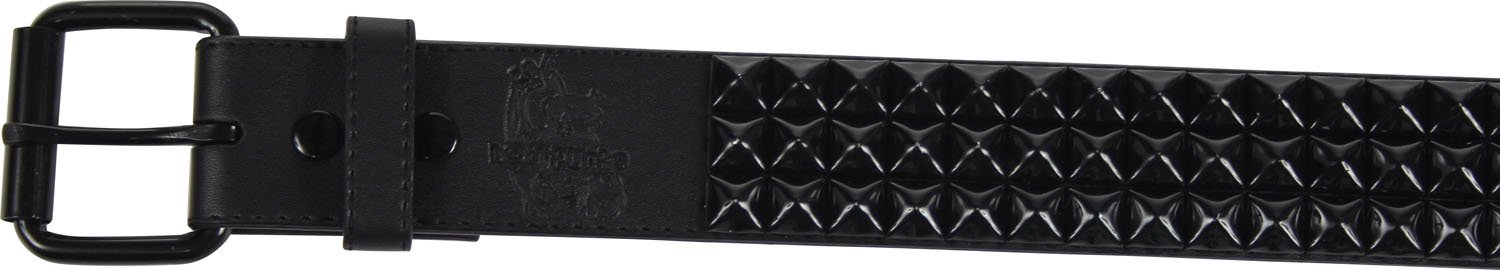 Punk Rock Classic Pyramid Studded Leather Belt by BodyPunks (Large (Waist Size: 33"-37"), Black 3 Row