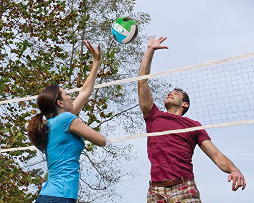 EastPoint Sports Deluxe Volleyball Badminton Net Set - Features Weather Proof Material and a Full Set Storage Bag - Includes 1 Volleyball, 4 Badminton Rackets, and 2 Badminton Shuttlecocks