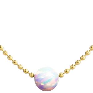 Benevolence LA Gold Choker Necklace, 14k Gold Dipped Opal Necklace, Dainty Beaded Necklace for Women, Gifts for Mom, Delicate Short Necklace, Designed in California, Gift for Her