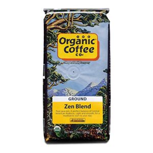 the organic coffee co. ground coffee - zen blend (12oz bag), medium roast, usda organic