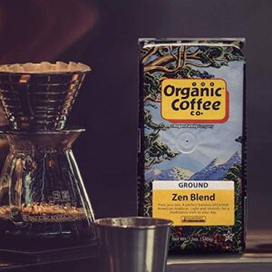 The Organic Coffee Co. Ground Coffee - Zen Blend (12oz Bag), Medium Roast, USDA Organic