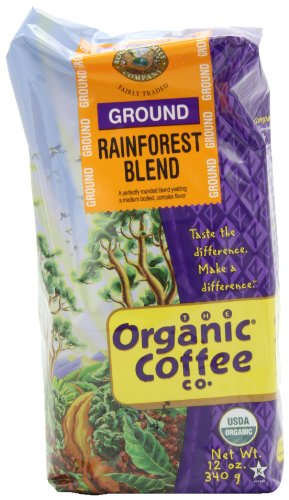 The Organic Coffee Co. Ground, Rainforest Blend, 12 Ounce