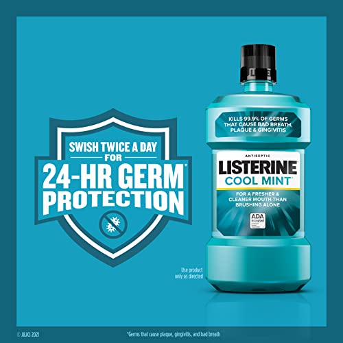 Listerine Antiseptic Mouthwash, Cool Mint 33.8 oz (Pack of 2)