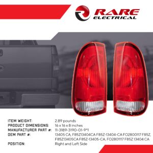 RAREELECTRICAL New Tail Light Pair Compatible With Ford F-150 F-250 1997-2004 Fo2801117 F85z 13404 Ca F85z13405ca F85z-13405-Ca F85z13404ca F85z-13404-Ca Fo2800117 F85z 13405 Ca