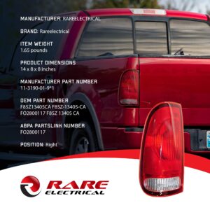 RAREELECTRICAL New Left Tail Light Compatible With Ford F-150 F-250 1997-2004 By Part Numbers Fo2800117 F85z-13405-Ca F85z 13405 Ca F85z13405ca