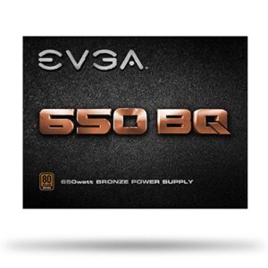 EVGA 650 Bq, 80+ Bronze 650W, Semi Modular, 5 Year Warranty, Includes Free Power On Self Tester, Power Supply 110-BQ-0650-V1