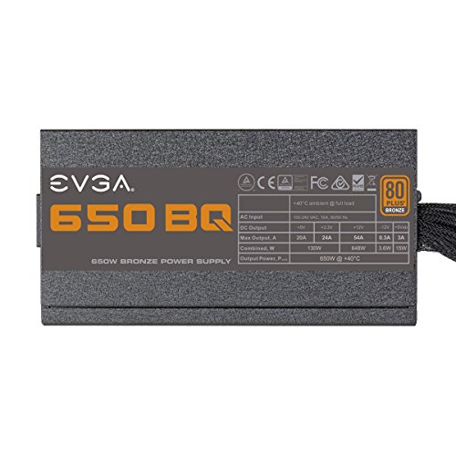 EVGA 650 Bq, 80+ Bronze 650W, Semi Modular, 5 Year Warranty, Includes Free Power On Self Tester, Power Supply 110-BQ-0650-V1