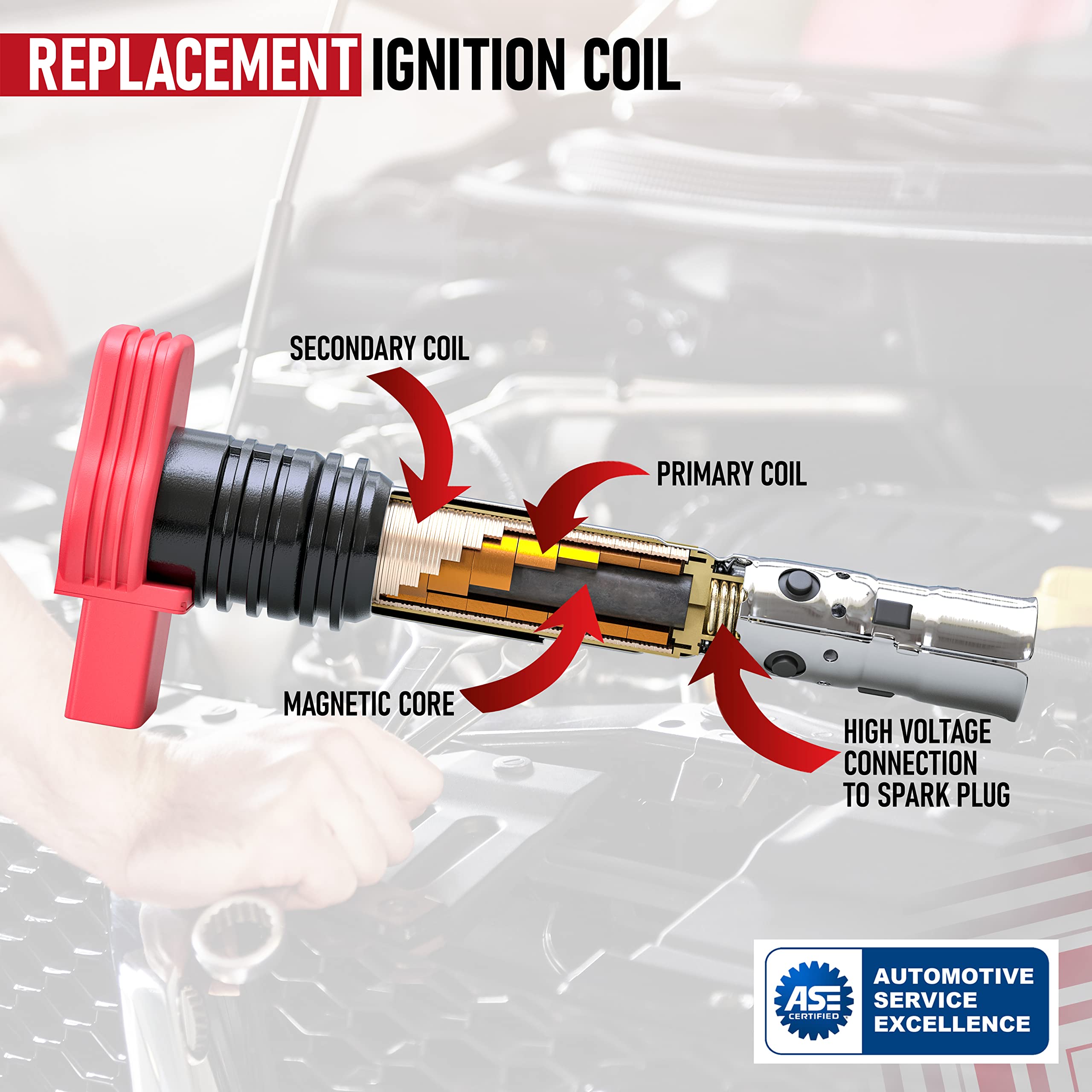 Ignition Coil Pack - Replaces 06C905115M, 06B905115D, 06B905115R - Compatible with Volkswagen and Audi Vehicles