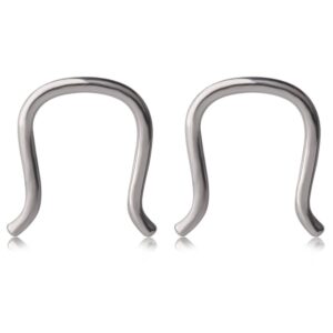 ruifan pair of 316l surgical steel u-shaped & staple nose septum hanger retainer nose ring 16g