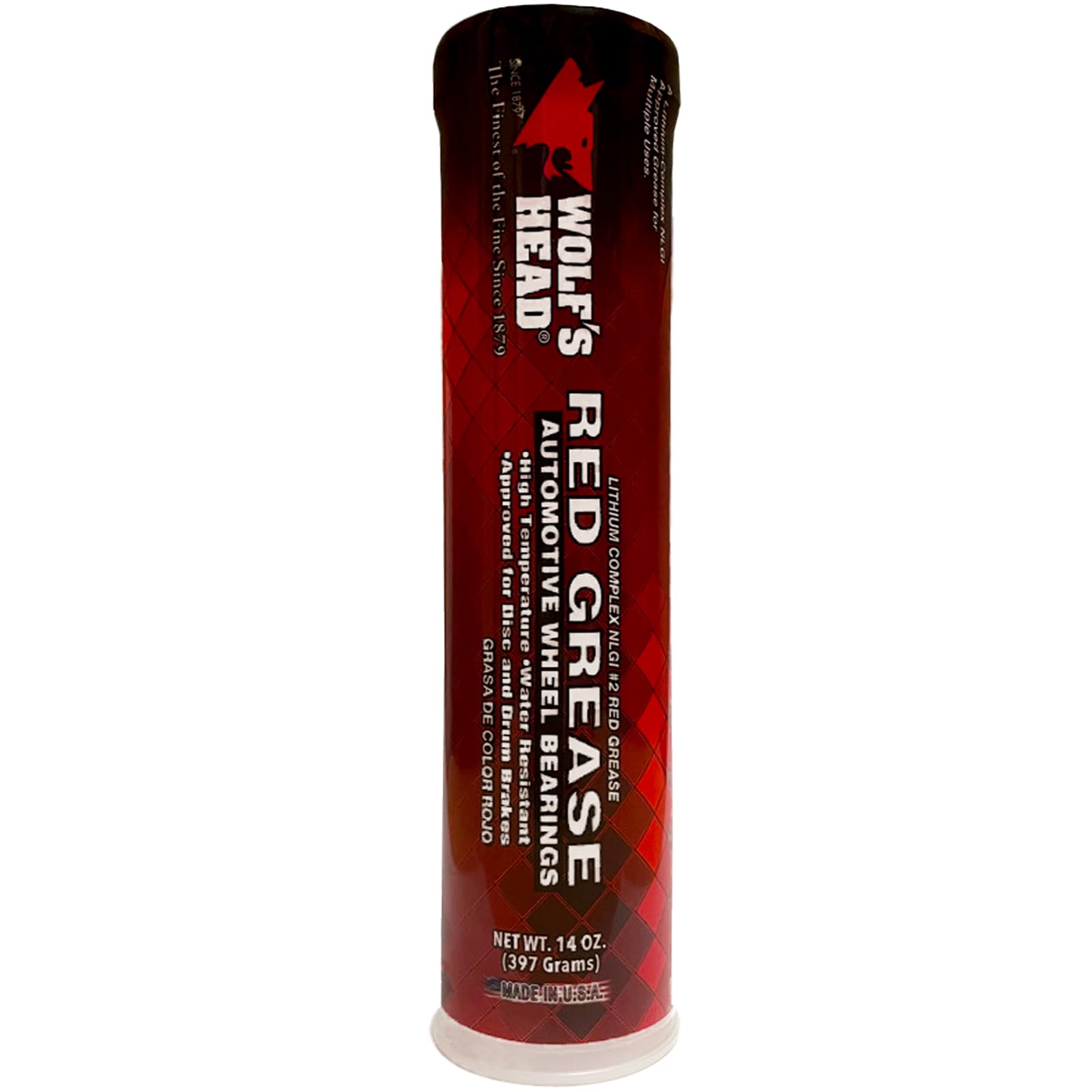 Wolf's Head Red Grease NLGI #2 (836-88301-91) 14 Oz Tube, Pack of 10