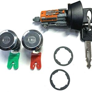 Ford Ignition Switch Lock Cylinder + Pair (2) Door Lock Cylinder W/2 Logo Keys LC6177 + DL5886